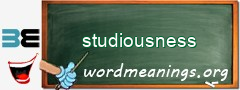 WordMeaning blackboard for studiousness